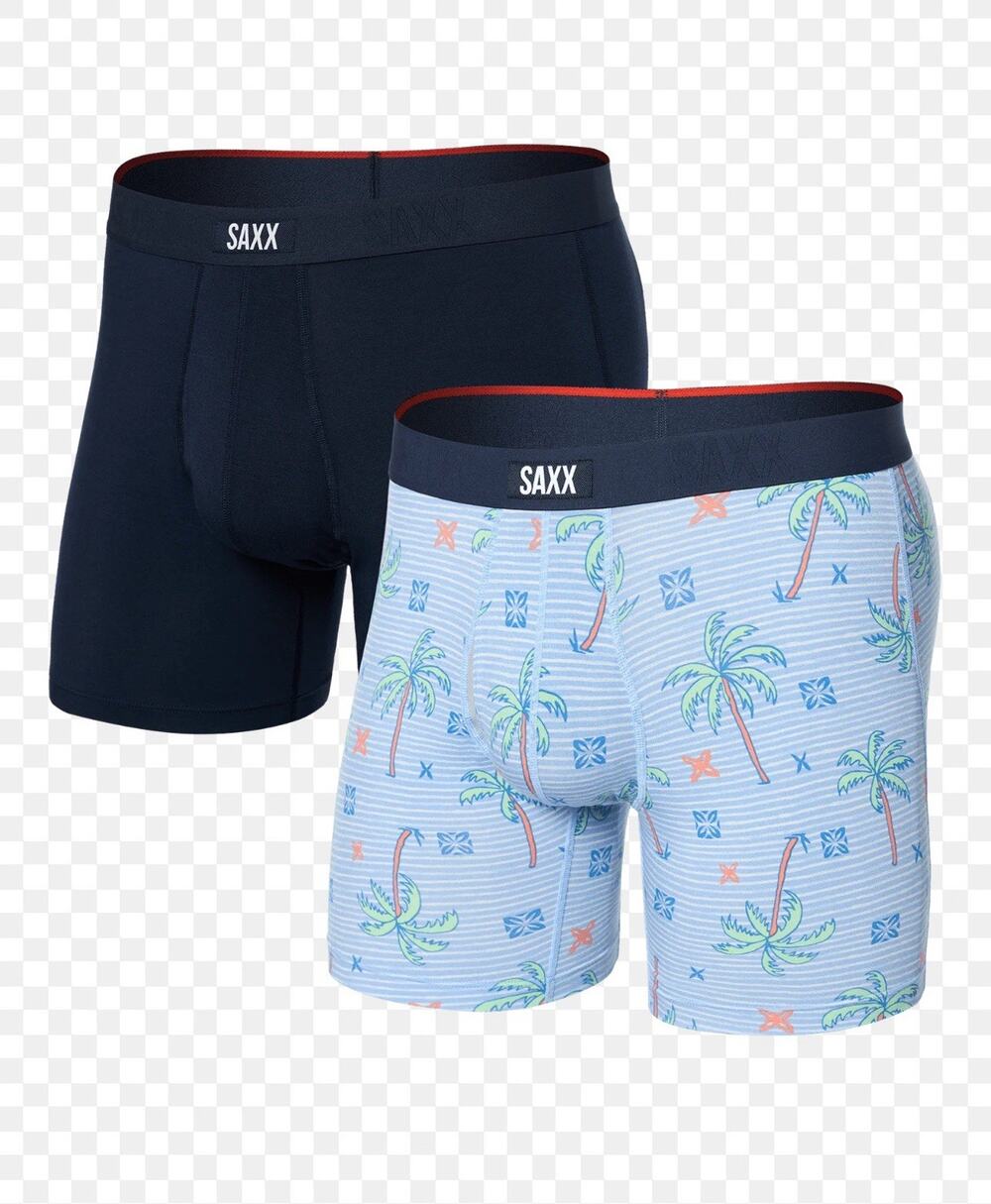 Saxx mens Vibe Xtra Boxer Brief Fly 2-Pack Print/black Size Small